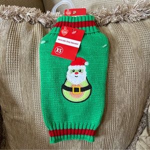 NWT PET CENTRAL Avocado Red & Green Holiday Christmas Dog Sweater Size XS
